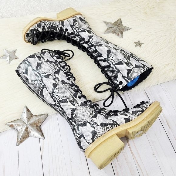 3.1 Phillip Lim Shoes - 3.1 Phillip Lim Mallory Python Snake Print Leather Tall Sandal Boots sz 39